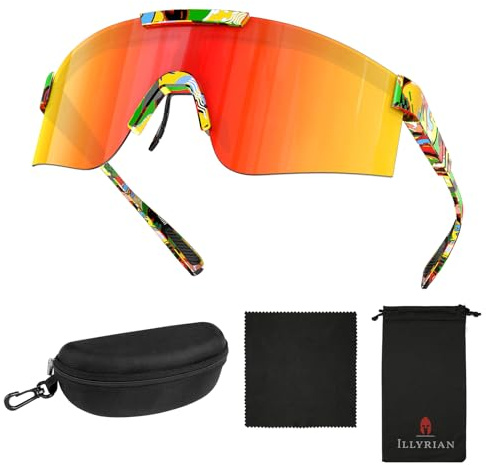 Ambienden Sports Sunglasses Men Women - Polarized Cycling Glasses UV400 Protection- Lightweight Windproof Road Bike Glasses For Cycling Running Skiing Hiking Fishing