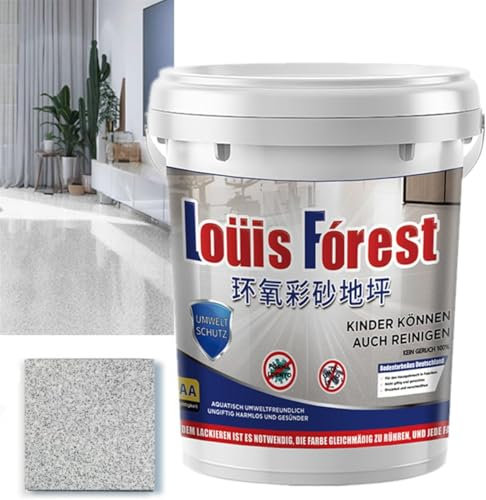 Pintura epoxi de color arena para pisos, pintura epoxi Louis Forest impermeable, revestimiento de piso epoxi con efecto mármol de alto brillo, arena de colores autonivelante, pintura de pisos de