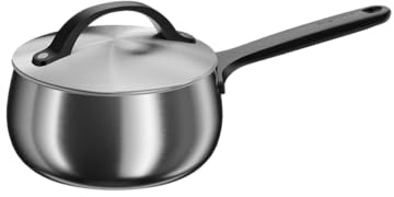 BergHOFF Home Kochtopf klein (16cm) – Stielkasserolle - Edelstahl Topf mit Deckel - Kochtopf für alle Herdarten - Kasserolle schwarz – spülmaschinengeeignet & Ofenfest