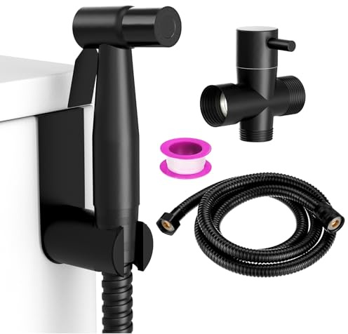 M METERXITY Handheld Bidet Sprayer Toilet Sprayer Mit Schlauch Bidet Aufsatz Für Toilette Edelstahl Handheld Bidet Für Damenwäsche Haustierwäsche Matt Schwarz