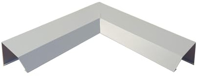 Außenecke 90° Dachrandprofil ISOS - Ortgangblechecke Silber für Dachabschluss - Aluminium, stranggepresst, 1,5mm Materialstärke - (Silber RAL9006, Schenkellänge ca. 25cm)