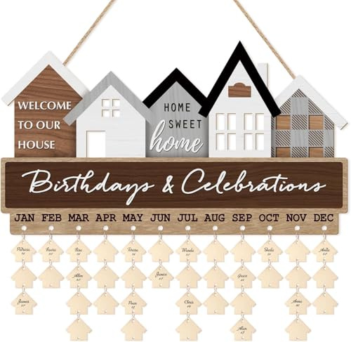 CHDITB Birthday Wall Calendar,Home Sweet Home Family Birthday Reminder