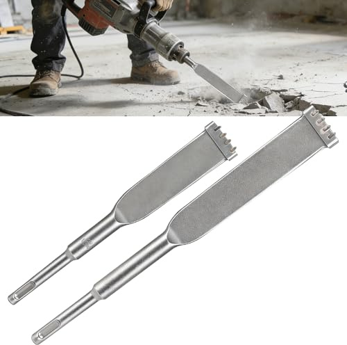 Rppiup 2Pcs SDS Plus Brick Removal Chisel, 20+25cm SDS Chisel bits for Tile Concrete Stone, SDS Plus Chisels Carbide-Tipped Heat-Treated Flat Blade for Brick Removal, Cavity Inspection, Mortar Work