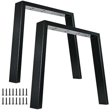 Cavabien Couchtischbeine, Schreibtischbeine mit rutschfesten Fußpolstern, Moderne Bankbeine, Metallbeine für Möbel zum Selberbauen von Bänken, Schreibtischen, Stühlen, Esstischen (71cmH*61cmW U-Form)