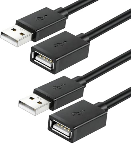 ingoodtle 2 Pack USB 2.0 Extension Cable, Type A to A Extender Cable | 3+3 Meters 480Mbps Data Transfer Extension Lead Cables for Printer, Scanner, Camera, Keyboard,Card Reader,Hard Drive,USB Disk