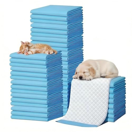 FAHAKO Hundetrainingspads 35x45 cm, 100 Stück | 5-lagig, Saugstark, Schnell trocknend, Für Welpen & ältere Hunde, Inkontinenz-Einlagen