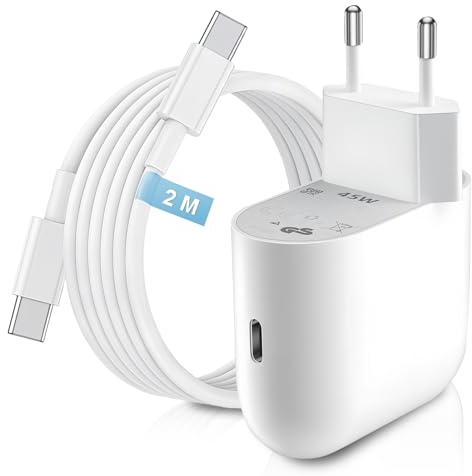 45W USB-C Ladegerät für Google Pixel mit 2M Kabel, PD Schnellladegerät USB-C Netzteil kompatibel mit Google Pixel 10 Pro, 9 Pro XL, 8 Pro, 7 Pro, Tablet, Weiß
