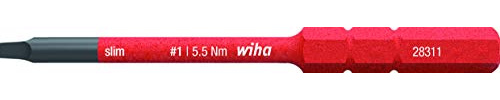 Wiha Bit slimBit electric Vierkant (35510) #1 x 75 mm für tiefliegende Schrauben, Allrounder für Elektriker