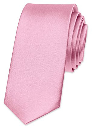 Autiga Krawatte Herren Hochzeit Konfirmation Slim Tie Retro Business Schlips schmal, Rosa, unisize