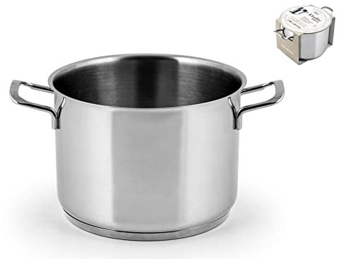 H&H Inox Elodie F/Ind Cm26 Lt10 Pentole E Preparazione Cucina, Acciaio Inossidabile, Argento, 26 cm
