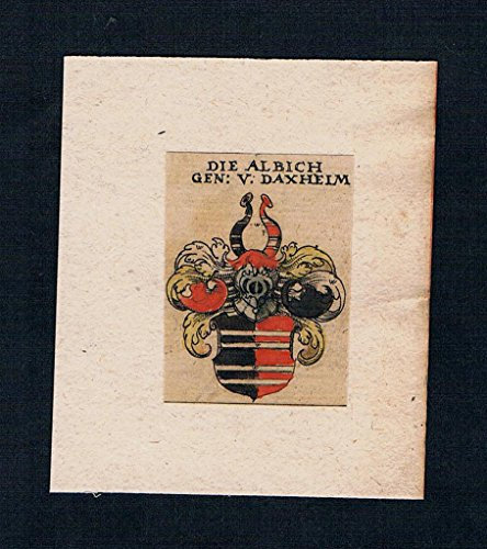 . - Alben von Dexheim Daxheim Wappen Adel coat of arms heraldry Kupferstich