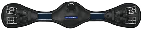Passier Blue Wave Sattelgurt schwarz Leder mit Ellenbogenausschnitt D-Ring , Sattelgurt Länge:80cm