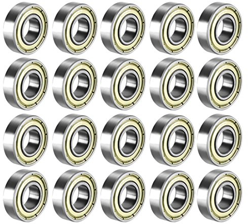 sourcing map 20 Stück Rillenkugellager 699Z Doppelschild 9mm x 20mm x 6mm Kugellager Kohlenstoffstahl