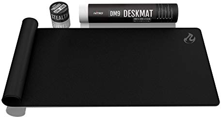 NITRO CONCEPTS DM9 - Gaming Mauspad XXL 900x400 Millimeter Fransen Freie Ränder Microfaser Großes Mauspad Non Slip Mousepad Gaming - Schwarz