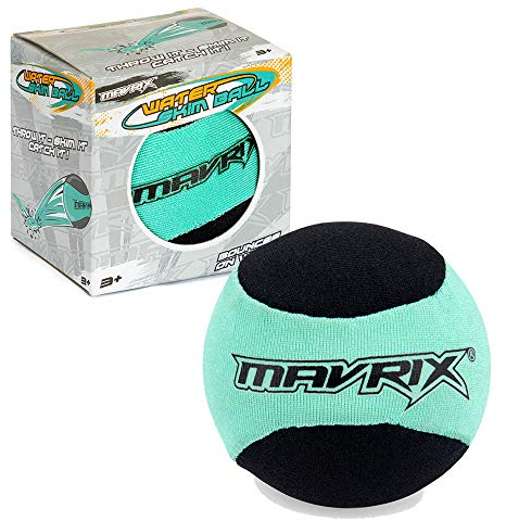 Mavrix Bouncing Water Skim Ball, Beach and Swimming Pool Soft Skimming Ball Toy,Black / Blue