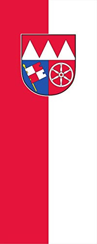 flaggenmeer® Flagge Unterfranken 160 g/m² ca. 400 x 150 cm mit Hohlsaum für Ausleger