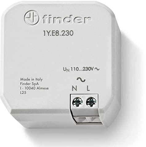 Finder Range Extender YESLY Tipo 1Y.E8.230, da incasso. Estende il campo d'azione del sistema YESLY di circa 10 metri in campo libero. Non necessita di configurazione.