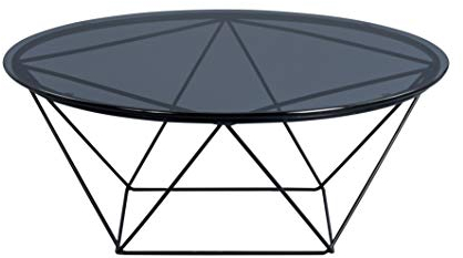 HomeTrends4You Nairo 2 Mesa Auxiliar, Gris, Durchmesser 90cm, Höhe 36cm