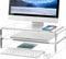 Egchi Monitorständer aus transparentem Acryl, 2 Etagen, 14 cm hoch, durchsichtig, Computer-Schreibtisch-Organizer, Regal für Multi-Media-PC, Aufbewahrung und Laptop