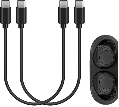 Geekria USB-C-Ladekabel für In-Ear-Kopfhörer, kompatibel mit Jabra Elite 10 Gen 2/10/85t/8 Active, kurzes USB-Typ-C-Netzteilkabel für kabellose Earbud-Case (1 ft/30 cm, 2er-Pack)