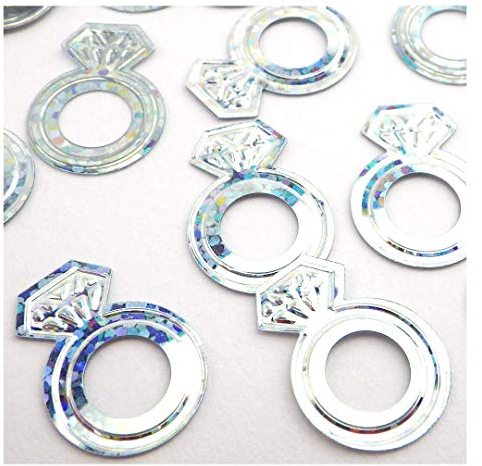 Sepkina Tischdeko Streudeko Konfetti Ring Diamond Rainbow Effekt (Hochzeit-Ring-Diamond, 200)
