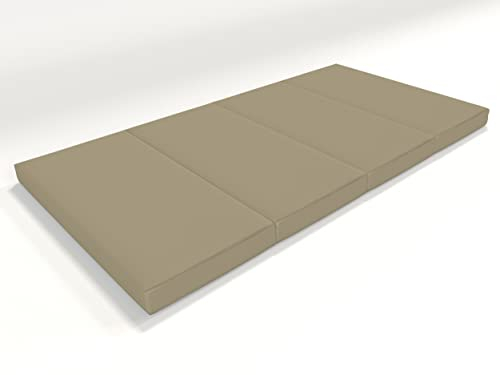 Market-Alley Matratze faltbar klappbar Gästematratze Reisematratze 4-teilige Faltmatratze inkl. Graphit Transporttasche (103 Beige ; 195cm x 115cm x 8cm)