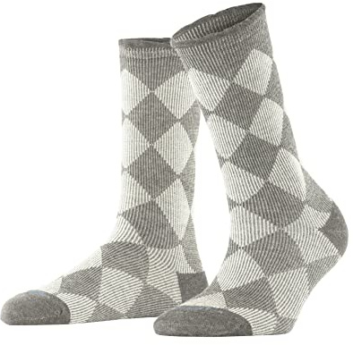 Burlington Damen Socken Dalston W So Baumwolle Wolle gemustert 1 Paar, Grau Cloud Melange 3228, 36-41