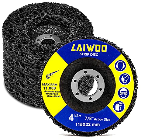 LAIWOO Set di 5 Dischi di Smerigliatura, Set di Dischi per la Pulizia Grossolana, in Nylon per la Rimozione di Vernice e Ruggine per Smerigliatrice Angolare, 115 x 22 mm