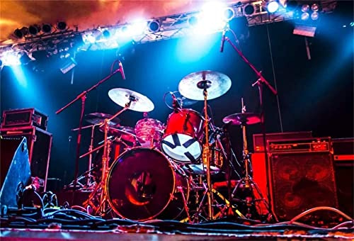 Renaiss 9x6ft Concert Photography Background Stage Band Rock Music Perform Backdrop Bar Drum Party Decoration Adult Portrait Photo Booth Video Shooting Studio Props Vinyl Wallpaper