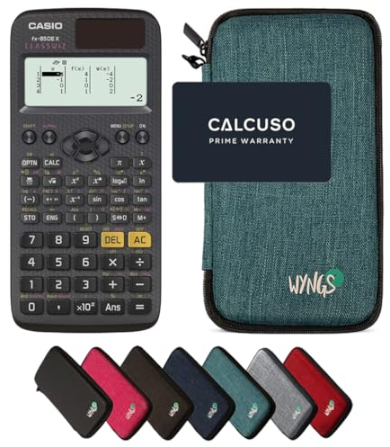 Casio fx-85DE X inklusive Schutztasche von WYNGS in Türkis - Basic Set