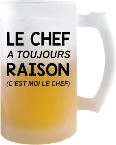 Planetee Mug Chef (Chope de Bière Chef a toujours raison)