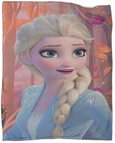 ELSA & Anna Kuscheldecken Frozen ELSA 3D Drucken Decke Flanell Flauschige Decke Kuschelige Wohndecke Sofadecke Reisedecke Vielseitig Einsetzbar Decke 60x80inch(150x200cm)