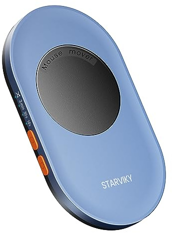 STARVIKY Undetectable Mechanical Mouse Jiggler, Ultra-Slim Mouse Mover, with Random Interval Timer, Driver-Free Mouse Wiggler Shaker Silently（Dark Blue）