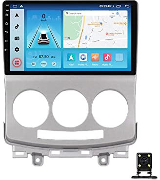 DEHIWI Autoradio 2 Din Bluetooth Autoradio Mit Navi Android Bildschirm 9 Zoll Touch Display Car Radio Für Mazda 5 2005~2010 Stereo Mit Rückfahrkamera/GPS/FM/Bluetooth/WiFi,M300s