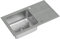 QUADRON fregadero gris | tamaño 78 x 43 cm | RALPH 111 fregadero de cocina de un seno con cubeta de acero | granito y acero inoxidable | con sifón y tapón de rosca | con escurridor