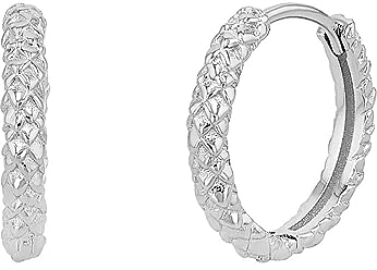 NOELANI Creolen 925 Sterling Silber Damen Ohrschmuck, 1,4 cm, Silber, Kommt in Schmuck Geschenk Box, 2036970