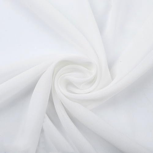 YYCRAFT Chiffonstoff, Meterware, 150 cm breit, 2 m, gebrochenes Weiß