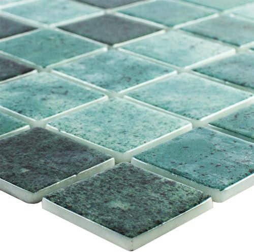 Mosaikfliesen Glasmosaik Mosaik Matte Glas Pool Baltic Grün Schwimmbecken Dusche