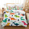 Leleyouzer Housse de Couette Dinosaure 220×240 cm,Linge de Lit pour Enfants,Motif Dinosaure 3D,Housse de Couette en Microfibre et 2 Taies d'oreiller 50 x 75 cm(Dinosaure 3)