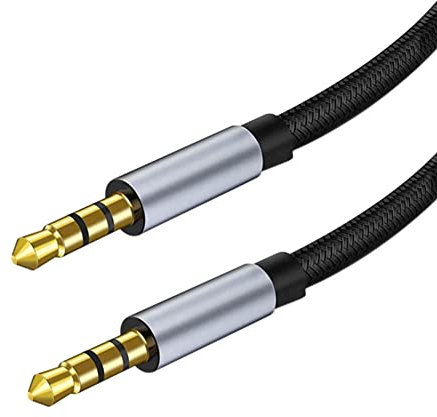 - Cable de audio AUX de 3,5 mm, macho a macho, cable de audio de coche, 1 m, cable de conexión, cable de audio
