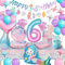 yosiio Sirena Vajilla para Fiestas, Sirena Decoraciones Cumpleaños 6 Años, Juego de Vajilla Fiesta, Sirena Globos Decorativas de Cumpleaños, Para Decoración Cumpleaños Niña 6 Años 16 Invitados