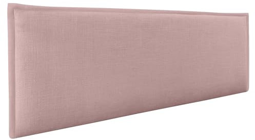 DHOME Testiera in lino naturale con bordo della testiera imbottito Letto moderno TOP TRENDING (Rosa Pallido, 160cm (Letto 150/160))