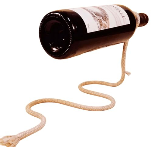 Wandmontiertes Weinregal aus Metall, geflochtenes Seil, Eisen-Weinregal, 3D-magische seilförmige Flaschenhalterung, moderner Stil für Zuhause, Küche, Bar, Arbeitsplatte