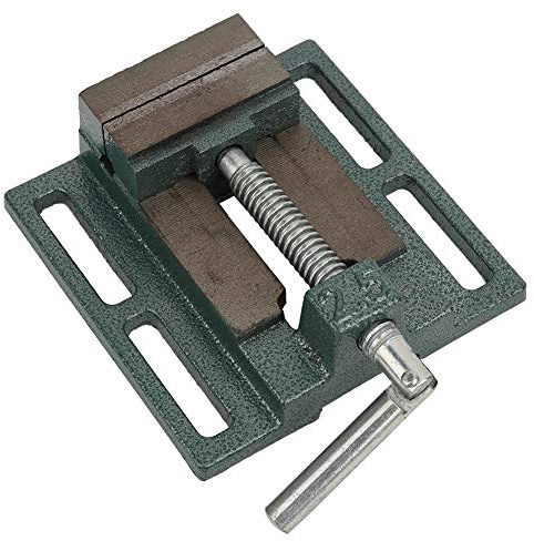 Bench Clamp Tools 2.5in High Accuracy Lock Down Vise for Milling, Clamping Drilling Machine Stable Guide Rod Design, Cast Iron Material