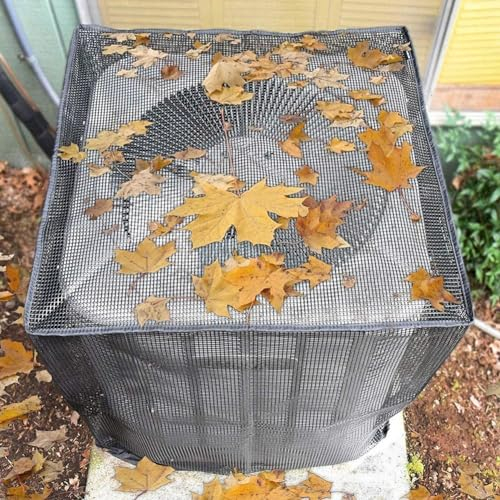 Klimaanlagen-Abdeckung, Gummi-Netz-Schutzabdeckung für Klimaanlage, zentrale Klimaanlage, blattsicher, vollständige Abdeckung (61 x 61 x 76 cm)