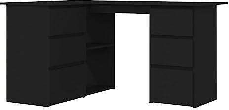 Genérico Escritorio,Escritorio esquinero, Negro, 145 x 100 x 76 cm, Material Madera