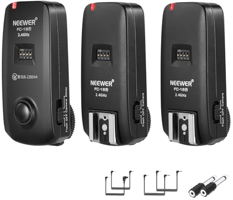 NEEWER FC-16 2,4G Kabelloser Kamera Auslöser für Studio Blitze mit Zwei Empfängern, kompatibel mit Canon Rebel T3 XS T4i T3i T2i Xsi EOS 1100D Mark IV 1D Mark III 5D Mark III 5D Mark II 50D 40D