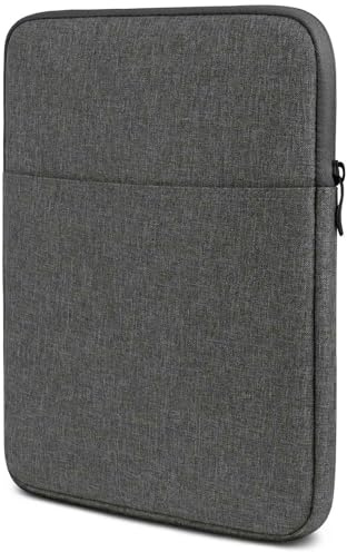moex Tablet Hülle für Doogee T30S Tasche mit Reißverschluss und Fach für Zubehör, Nylon Stoff Sleeve weich Gepolstert, Schutzhülle Minimalistisch Dash Case, Dunkelgrau
