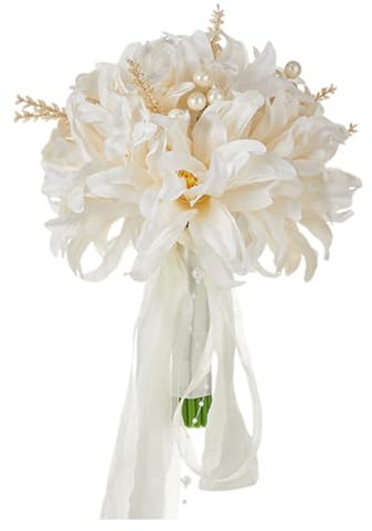 ihreesy Brautstrauß Seide Champagner Orchidee Bohemian Handheld für Hochzeitszeremonien