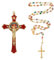 WANDIC Kreuz Set mit Kruzifix, Kreuz Halskette mit Rosenkranz, Kreuz Zum Aufhängen, Wandkreuz, Christliches Wandbehang Kreuz Wand, Jesus Kathlisches Dekor für Zuhause Beten, Innendekoration, Kommunion